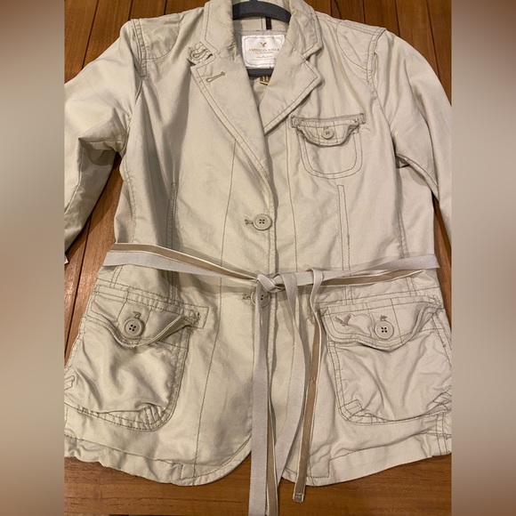 American Eagle Khaki Utility Jacket Blazer - Picture 2 of 12